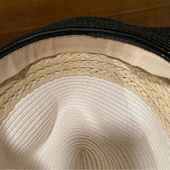 Bebe Black Tan and beige Wide Brim Floppy Hat. size Large, 24” Circumference. - Picture 7 of 13